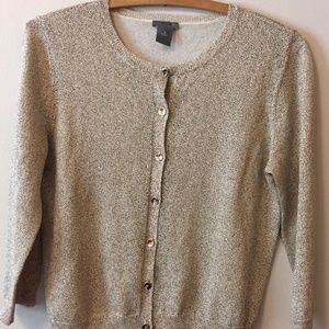 Ann Taylor Gold Cardigan Light Weight 3/4  sleeve